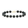 8.0mm Onyx Bead Strand Bracelet in 14K Gold - 7.5"