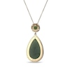 Thumbnail Image 2 of Pear-Shaped and Round Jade with 0.40 CT. T.W. Diamond Frame Teardrop Pendant in 14K Gold