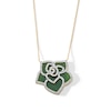 Thumbnail Image 1 of 22.0mm Jade and 0.50 CT. T.W. Diamond Lotus Flower Necklace in 14K Gold