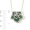 Thumbnail Image 4 of 22.0mm Jade and 0.50 CT. T.W. Diamond Lotus Flower Necklace in 14K Gold