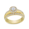 Canadian Certified Centre Diamond 1.00 CT. T.W. Frame Triple Row Engagement Ring in 10K Gold (I/I1)