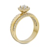 Canadian Certified Centre Diamond 1.00 CT. T.W. Frame Triple Row Engagement Ring in 10K Gold (I/I1)