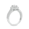 Emerald-Cut Canadian Certified Centre Diamond 1.00 CT. T.W. Frame Triple Row Engagement Ring in 10K White Gold (I/I1)