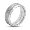 Thumbnail Image 1 of 8.0mm Bevelled Edge Groove Engravable Wedding Band in Tungsten