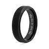 Thumbnail Image 2 of 6.0mm Stepped Edge Engravable Wedding Band in Tungsten with Black Ion Plate