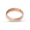 5.0mm Bevelled Edge Engravable Wedding Band in Tungsten with Rose Ion Plate