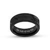 8.0mm Diagonal Pattern Engravable Wedding Band in Tungsten with Black Ion Plate