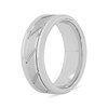 8.0mm Diagonal Pattern Engravable Wedding Band in Tungsten with Black Ion Plate