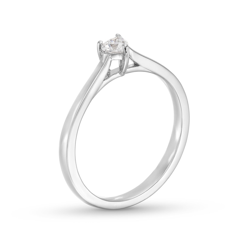 0.20 CT. Heart-Shaped Certified Lab-Created Diamond Solitaire Promise Ring in 10K White Gold (F/SI2)|Peoples Jewellers