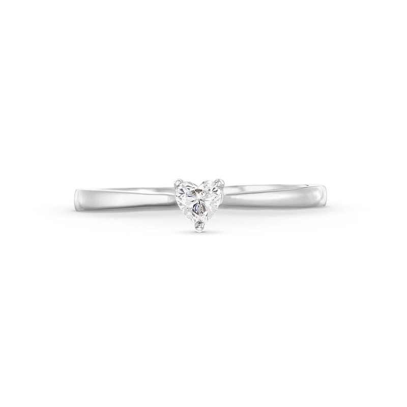 0.20 CT. Heart-Shaped Certified Lab-Created Diamond Solitaire Promise Ring in 10K White Gold (F/SI2)|Peoples Jewellers