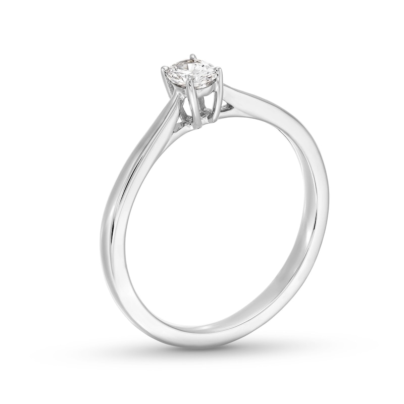 0.20 CT. Oval Certified Lab-Created Diamond Solitaire Promise Ring in 10K White Gold (F/SI2)|Peoples Jewellers