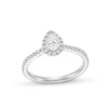 0.50 CT. T.W. Pear-Shaped Certified Lab-Created Diamond Frame Promise Ring in 10K White Gold (F/SI2)