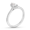 0.50 CT. T.W. Pear-Shaped Certified Lab-Created Diamond Frame Promise Ring in 10K White Gold (F/SI2)