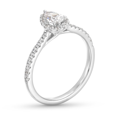 0.50 CT. T.W. Pear-Shaped Certified Lab-Created Diamond Frame Promise Ring in 10K White Gold (F/SI2)