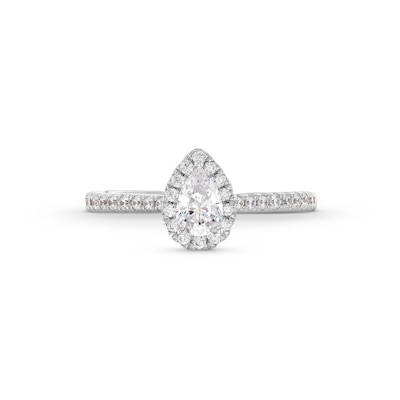 0.50 CT. T.W. Pear-Shaped Certified Lab-Created Diamond Frame Promise Ring in 10K White Gold (F/SI2)