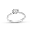 Thumbnail Image 0 of 0.50 CT. T.W. Heart-Shaped Certified Lab-Created Diamond Frame Promise Ring in 10K White Gold (F/SI2)