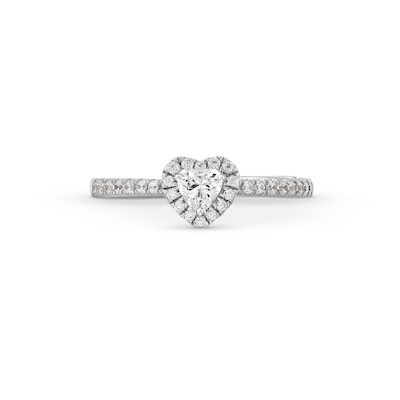 0.50 CT. T.W. Heart-Shaped Certified Lab-Created Diamond Frame Promise Ring in 10K White Gold (F/SI2)