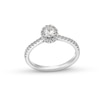 Thumbnail Image 0 of 0.50 CT. T.W. Oval Certified Lab-Created Diamond Frame Promise Ring in 10K White Gold (F/SI2)