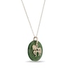 Thumbnail Image 1 of 20.0mm Jade Horse Chinese Zodiac Disc Pendant in 14K Gold