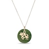 Thumbnail Image 0 of 20.0mm Jade Ox Chinese Zodiac Disc Pendant in 14K Gold