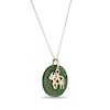 20.0mm Jade Ox Chinese Zodiac Disc Pendant in 14K Gold