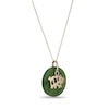 20.0mm Jade Pig Chinese Zodiac Disc Pendant in 14K Gold