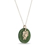 Thumbnail Image 1 of 20.0mm Jade Rooster Chinese Zodiac Disc Pendant in 14K Gold