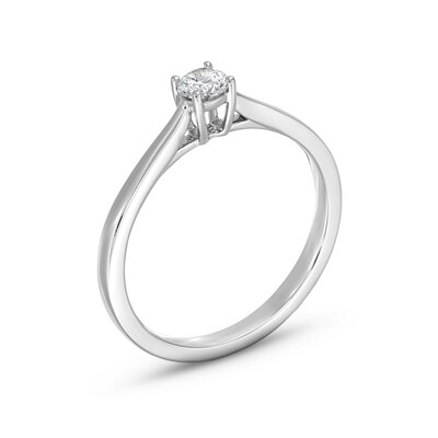 0.20 CT. Certified Lab-Created Diamond Solitaire Promise Ring in 10K White Gold (F/SI2)