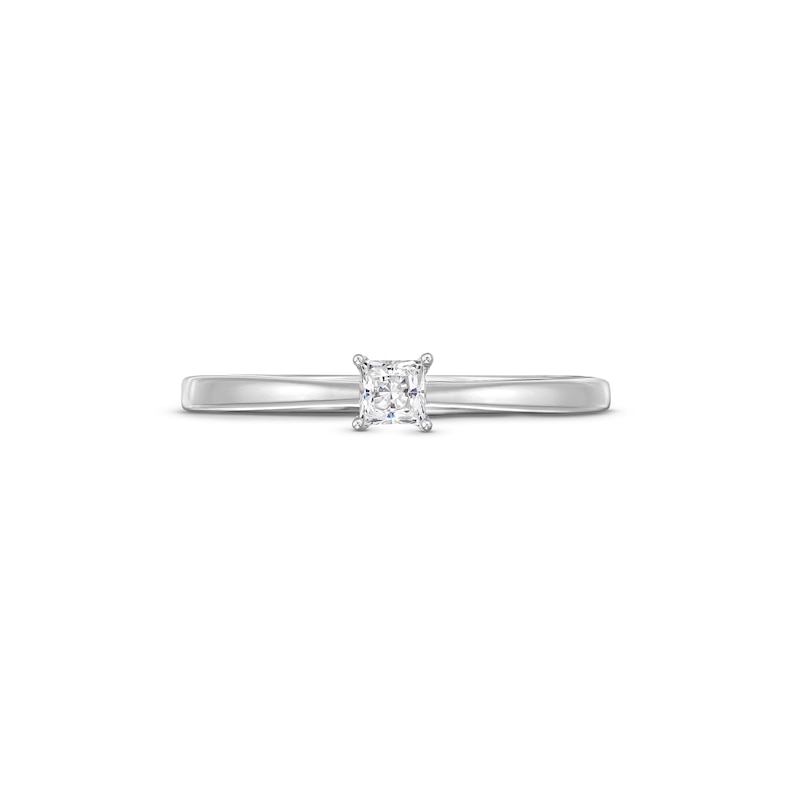 Main Image 4 of 0.20 CT. Princess-Cut Certified Lab-Created Diamond Solitaire Promise Ring in 10K White Gold (F/SI2)