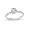 Thumbnail Image 0 of 0.50 CT. T.W. Princess-Cut Certified Lab-Created Diamond Cushion Frame Promise Ring in 10K White Gold (F/SI2)