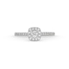 Thumbnail Image 3 of 0.50 CT. T.W. Princess-Cut Certified Lab-Created Diamond Cushion Frame Promise Ring in 10K White Gold (F/SI2)