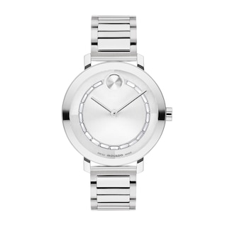 Ladies’ Movado Bold® Evolution 2.0 Crystal Accent Watch with Textured Silver-Tone Dial (Model: 3601217)