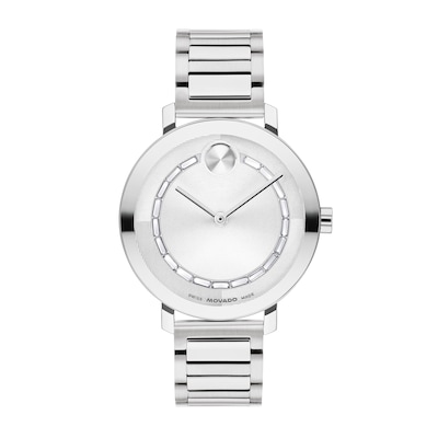 Ladies’ Movado Bold® Evolution 2.0 Crystal Accent Watch with Textured Silver-Tone Dial (Model: 3601217)