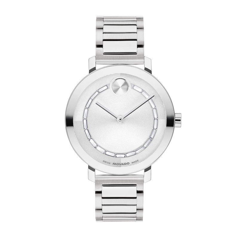 Main Image 1 of Ladies’ Movado Bold® Evolution 2.0 Crystal Accent Watch with Textured Silver-Tone Dial (Model: 3601217)