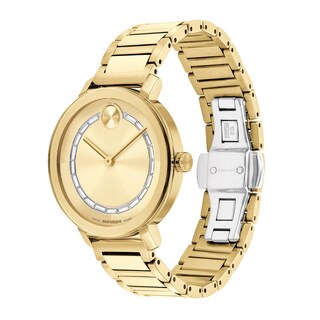 Ladies’ Movado Bold® Evolution 2.0 Crystal Accent Gold-Tone IP Watch with Gold-Tone Dial (Model: 3601218)