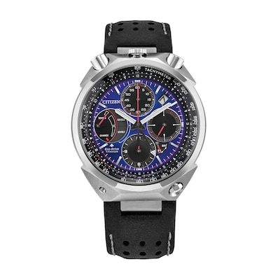 Men’s Citizen Eco-Drive® Promaster Land Tsuno Chrono Super Titanium™ Strap Watch with Blue Dial (Model: AV0088-01L)