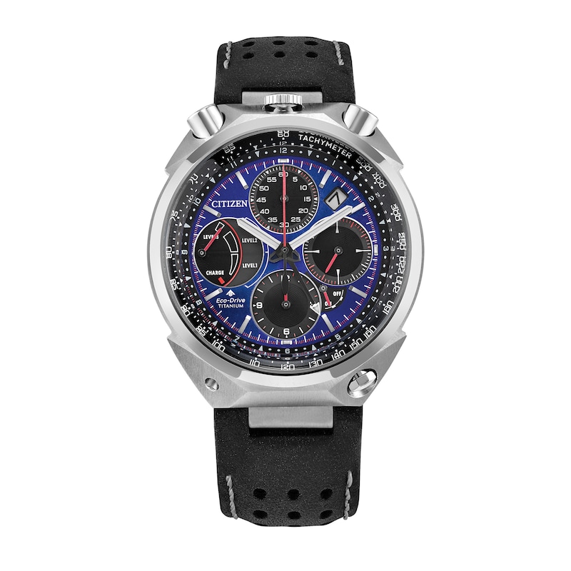 Men’s Citizen Eco-Drive® Promaster Land Tsuno Chrono Super Titanium™ Strap Watch with Blue Dial (Model: AV0088-01L)