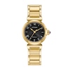 Ladies’ Citizen Eco-Drive® L Mae Dress Classic Diamond Gold-Tone IP Watch with Black Dial (Model: EM1132-88H)