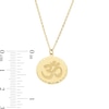 Diamond-Cut Om Symbol Medallion Pendant in Solid 18K Gold