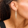 Thumbnail Image 2 of Diamond-Cut Disc Linear Dangle Drop Earrings in Solid 18K Gold