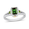 Thumbnail Image 0 of Enchanted Disney Tinker Bell Emerald-Cut Green Tourmaline and 0.29 CT. T.W. Diamond Engagement Ring in Two-Tone Gold