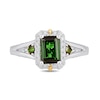 Enchanted Disney Tinker Bell Emerald-Cut Green Tourmaline and 0.29 CT. T.W. Diamond Engagement Ring in Two-Tone Gold