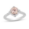 Thumbnail Image 1 of Enchanted Disney Aurora 6.0mm Morganite and 0.29 CT. T.W. Diamond Frame Engagement Ring in 14K Two-Tone Gold