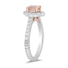 Enchanted Disney Aurora 6.0mm Morganite and 0.29 CT. T.W. Diamond Frame Engagement Ring in 14K Two-Tone Gold