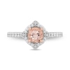 Enchanted Disney Aurora 6.0mm Morganite and 0.29 CT. T.W. Diamond Frame Engagement Ring in 14K Two-Tone Gold