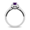 Thumbnail Image 3 of Enchanted Disney Villains Ursula Cushion-Cut Amethyst and 0.29 CT. T.W. Diamond Frame Engagement Ring in 14K White Gold