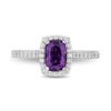 Thumbnail Image 4 of Enchanted Disney Villains Ursula Cushion-Cut Amethyst and 0.29 CT. T.W. Diamond Frame Engagement Ring in 14K White Gold