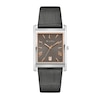 Men's Bulova Sutton Two-Tone IP Grey Leather Strap Watch with Rectangular Grey Dial (Model: 96B443)