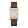 Thumbnail Image 0 of Men's Bulova Sutton Two-Tone IP Brown Leather Strap Watch with Rectangular White Dial (Model: 98B430)