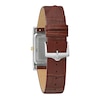 Men's Bulova Sutton Two-Tone IP Brown Leather Strap Watch with Rectangular White Dial (Model: 98B430)